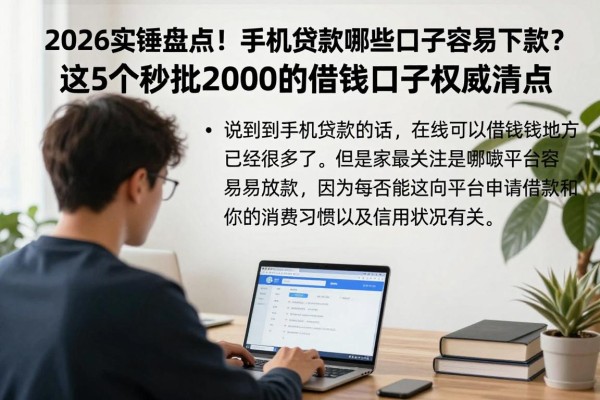2026实锤盘点！手机贷款哪些口子容易下款？这5个秒批2000的借钱口子权威清点
