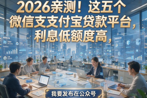 2026亲测！这五个微信支付宝贷款平台，利息低额度高
