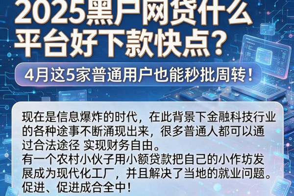 2025黑户网贷什么平台好下款快点？4月这5家普通用户也能秒批周转！