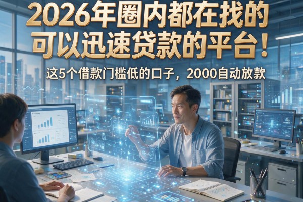 2026年圈内都在找的可以迅速贷款的平台!这5个借款门槛低的口子,2000自动放款