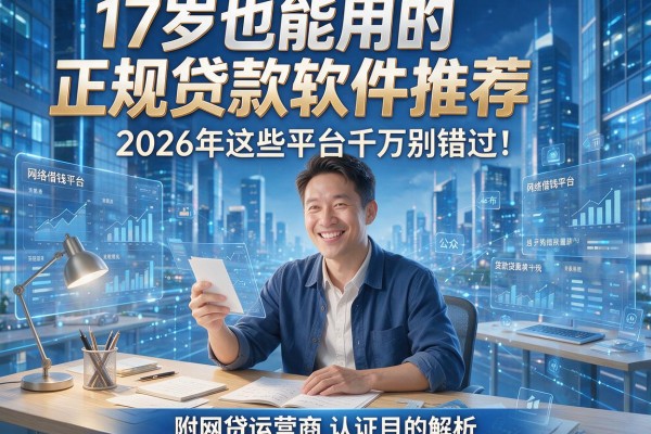 17岁也能用的正规贷款软件推荐,2026年这些平台千万别错过!附网贷运营商认证目的解析