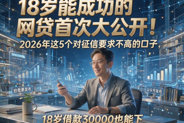 18岁能成功的网贷首次大公开！2026年这5个对征信要求不高的口子，18岁借款30000也能下