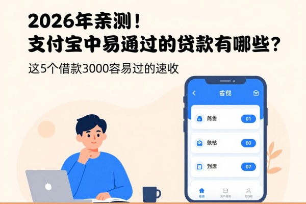 2026年亲测!支付宝中容易通过的贷款有哪些?这5个借款3000容易过的APP速收