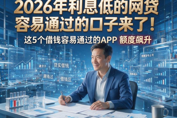 2026年利息低的网贷容易通过的口子来了!这5个借钱容易通过的APP额度飙升