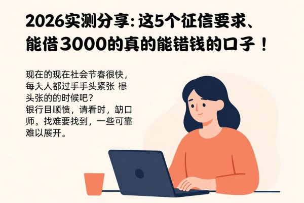 2026实测分享：这5个征信要求不高、能借3000的真的能借钱的口子！