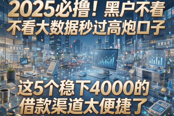 2025必撸!黑户不看大数据秒过高炮口子,这5个稳下4000的借款渠道太便捷了!
