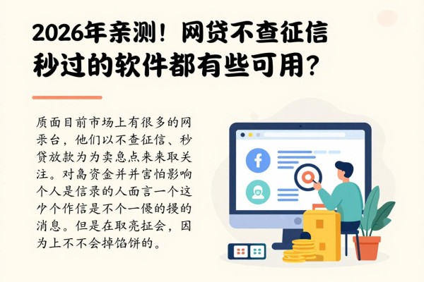 2026年亲测！网贷不查征信秒过的软件都有哪些可以用？这5个3000元必下贷款平台速看