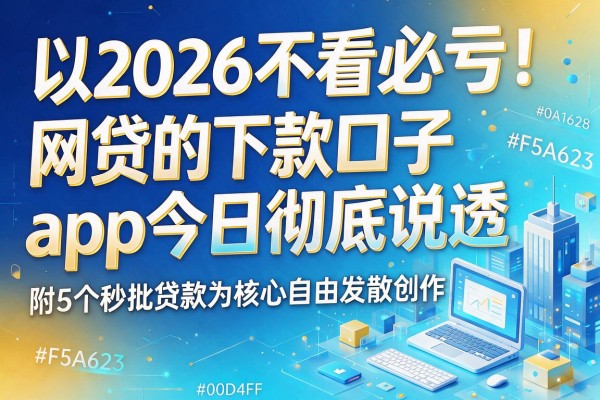 2026不看必亏！网贷的下款口子app今日彻底说透，附5个秒批贷款
