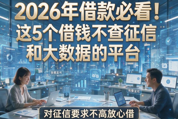 2026年借款必看！这5个借钱不查征信和大数据的平台，对征信要求不高放心借
