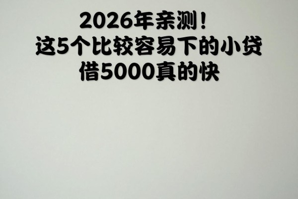 2026年亲测！这5个比较容易下的小贷，借5000真的快
