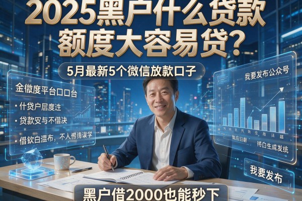 2025黑户什么贷款额度大容易贷？5月最新5个微信放款口子，黑户借2000也能秒下！