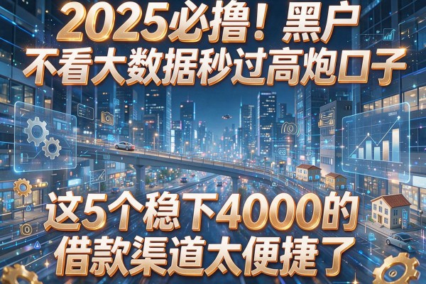 2025必撸！黑户不看大数据秒过高炮口子，这5个稳下4000的借款渠道太便捷了！