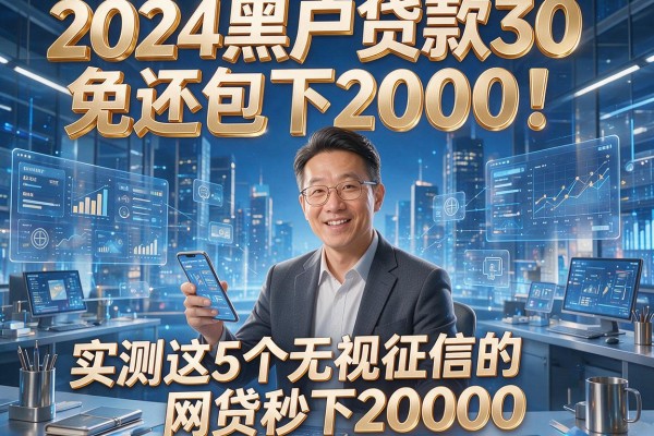 2024黑户贷款30免还包下2000！实测这5个无视征信的网贷秒下20000