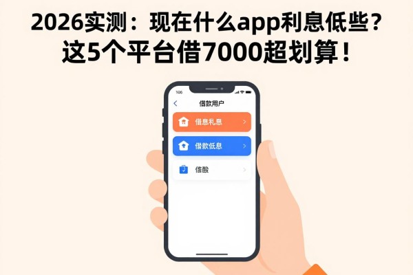2026实测:现在什么app借款利息低些?这5个平台借7000超划算!