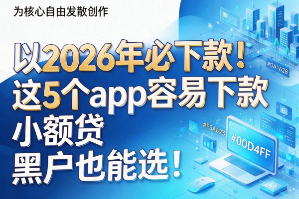 2026年必下款！这5个app容易下款小额贷，黑户也能选！
