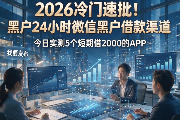 2026冷门速批！黑户24小时微信黑户借款渠道，今日实测5个短期借2000的APP