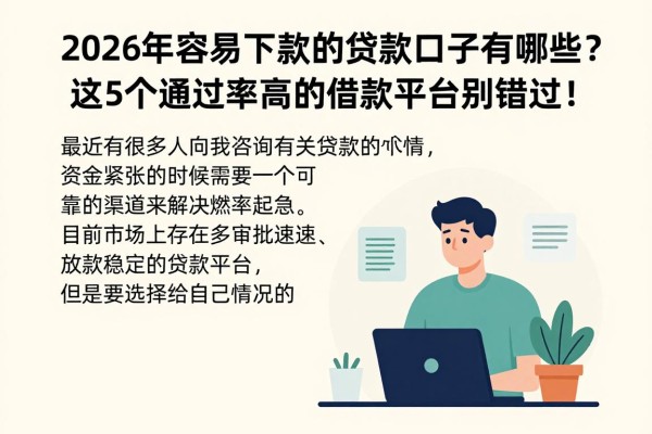 2026年容易下款的贷款口子有哪些?这5个通过率高的借款平台别错过!