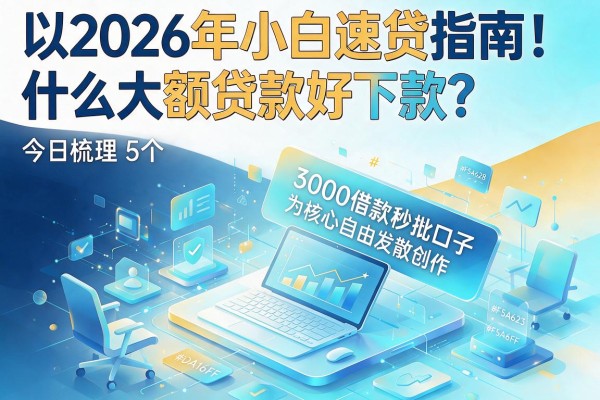 2026年小白速贷指南！什么大额贷款好下款？今日梳理5个3000借款秒批口子