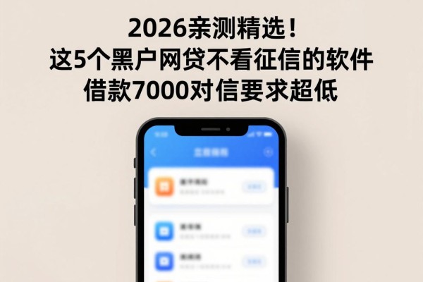 2026亲测精选！这5个黑户网贷不看征信的软件，借款7000对征信要求超低