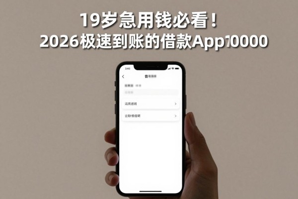 19岁急用钱必看!2026极速到账的借款app推荐,这5个软件19岁也能借到20000