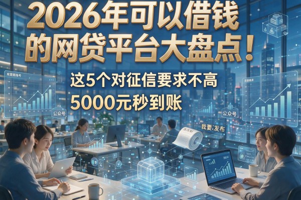 2026年可以借钱的网贷平台大盘点!这5个对征信要求不高,5000元秒到账