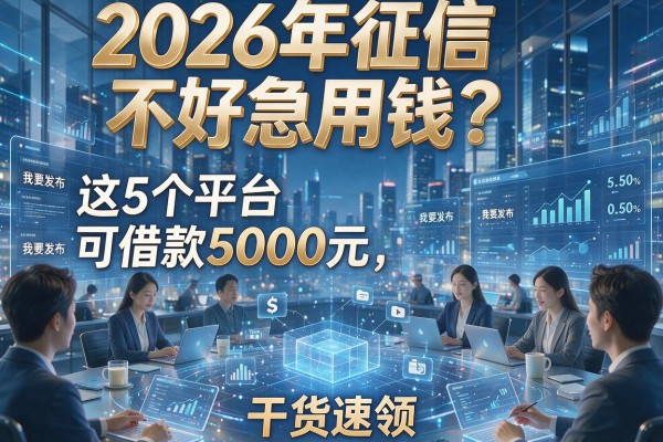 2026年征信不好急用钱？这5个平台可借款5000元，干货速领！