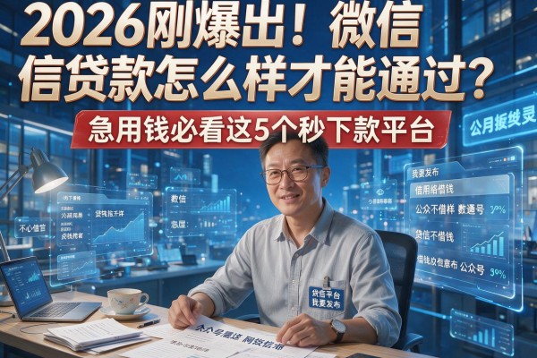 2026刚爆出!微信贷款怎么样才能通过?急用钱必看这5个秒下款平台