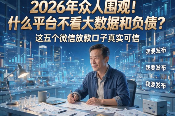 2026年众人围观!什么平台不看大数据和负债?这五个微信放款口子真实可信