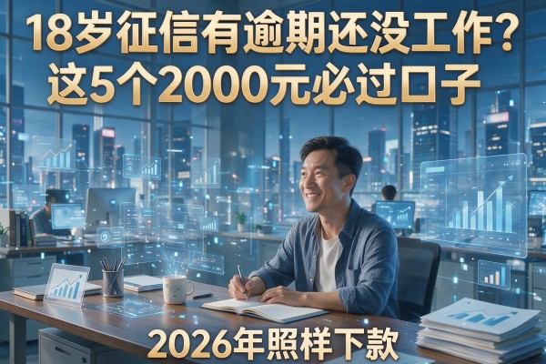 18岁征信有逾期还没工作？这5个2000元必过口子2026年照样下款