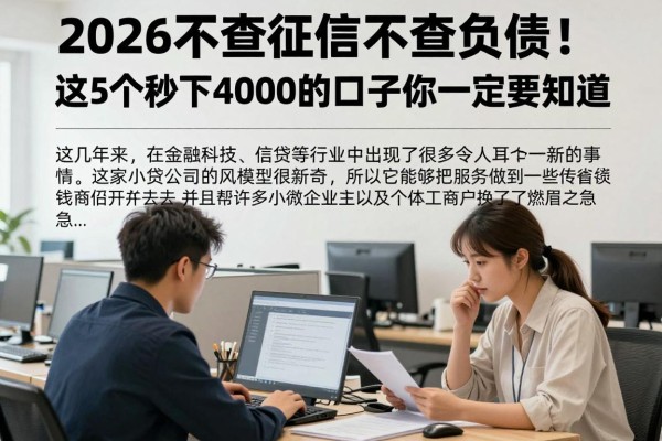 2026不查征信不查负债!这5个秒下4000的口子你一定要知道