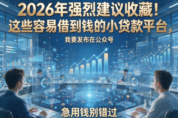 2026年强烈建议收藏!这些容易借到钱的小贷款平台,急用钱别错过!