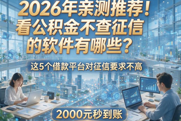 2026年亲测推荐！看公积金不查征信的软件有哪些？这5个借款平台对征信要求不高，2000元秒到账