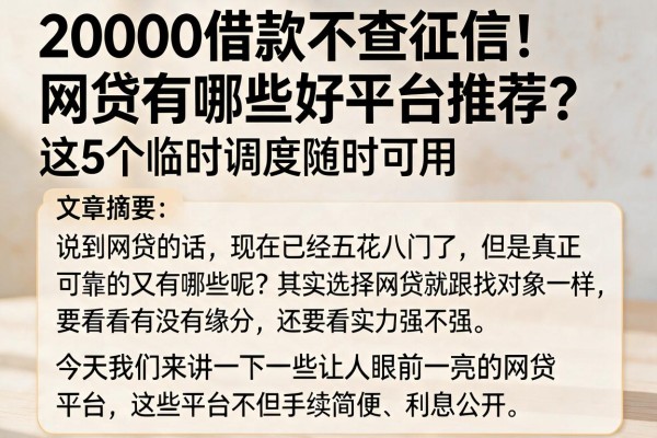 20000借款不查征信!网贷有哪些好平台推荐?这5个临时调度随时可用