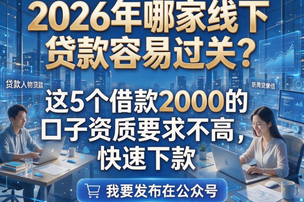 2026年哪家线下贷款容易过关？这5个借款2000的口子资质要求不高，快速下款！