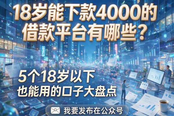 18岁能下款4000的借款平台有哪些？5个18岁以下也能用的口子大盘点