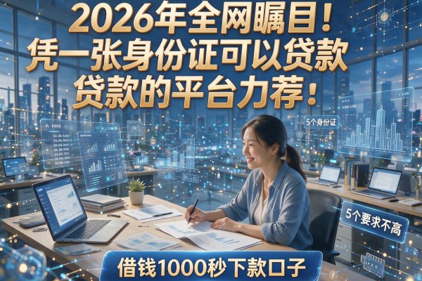 2026年全网瞩目！凭一张身份证可以贷款的平台力荐：5个身份证要求不高、借钱1000秒下款口子