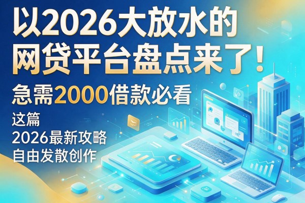 2026大放水的网贷平台盘点来了!急需2000借款必看这篇2026最新攻略