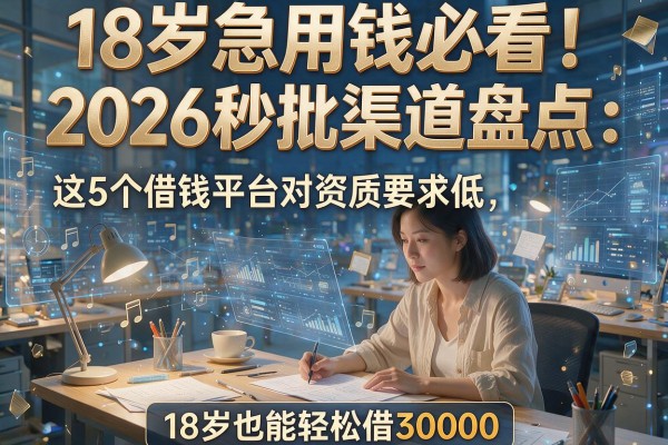18岁急用钱必看!2026秒批渠道盘点:这5个借钱平台对资质要求低,18岁也能轻松借30000