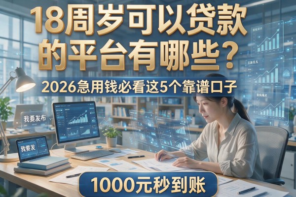 18周岁可以贷款的平台有哪些？2026急用钱必看这5个靠谱口子，1000元秒到账！