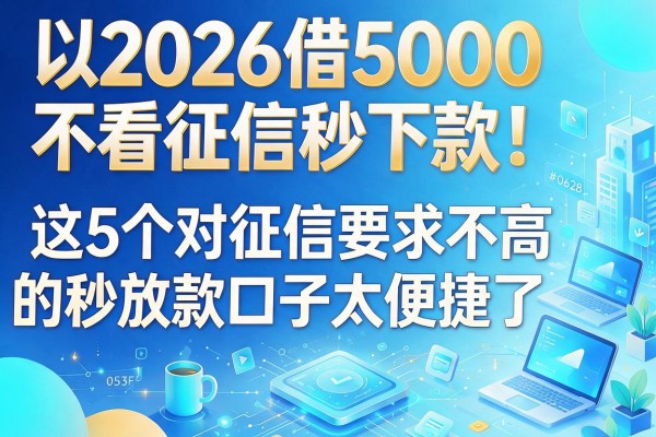2026借5000不看征信秒下款!这5个对征信要求不高的秒放款口子太便捷了