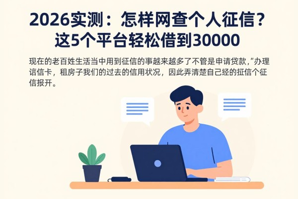 2026实测:怎样网查个人征信?这5个平台轻松借到30000