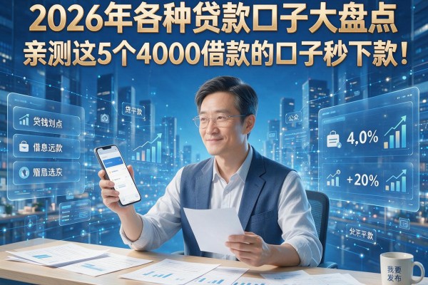 2026年各种贷款口子大盘点，亲测这5个4000借款的口子秒下款！
