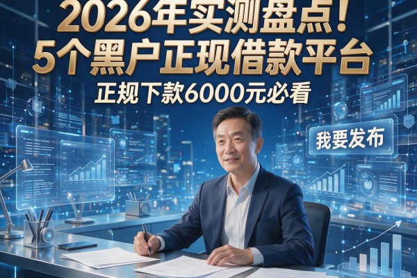 2026年实测盘点！5个黑户正规借款平台，正规下款6000元必看