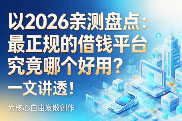2026亲测盘点:最正规的借钱平台究竟哪个好用?一文讲透!