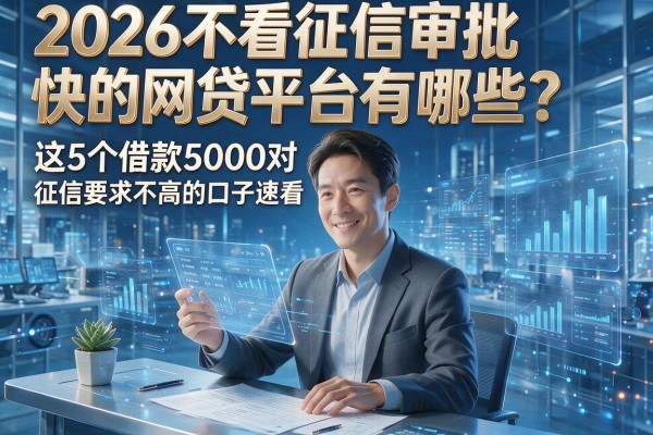 2026不看征信审批快的网贷平台有哪些？这5个借款5000对征信要求不高的口子速看！