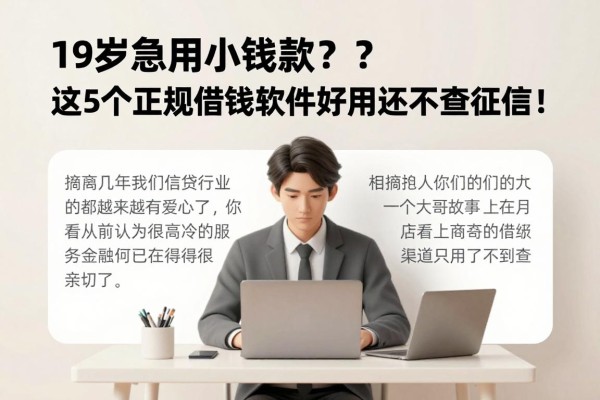 19岁急用小额贷款？这5个正规借钱软件好用还不查征信！
