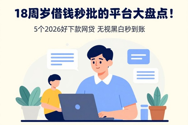 18周岁借钱秒批的平台大盘点！这5个2026好下款网贷，无视黑白秒到账
