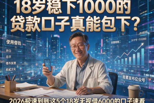 18岁稳下1000的贷款口子真能包下？2026极速到账这5个18岁无视借6000的口子速看