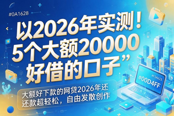 2026年实测！5个大额20000好借的口子，大额好下款的网贷2026年还款超轻松