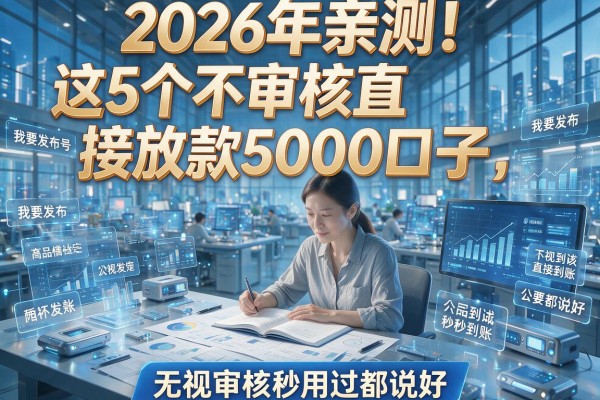 2026年亲测！这5个不审核直接放款5000口子，无视审核秒到账，用过都说好